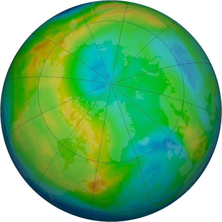 Arctic ozone map for 23 December 1982
